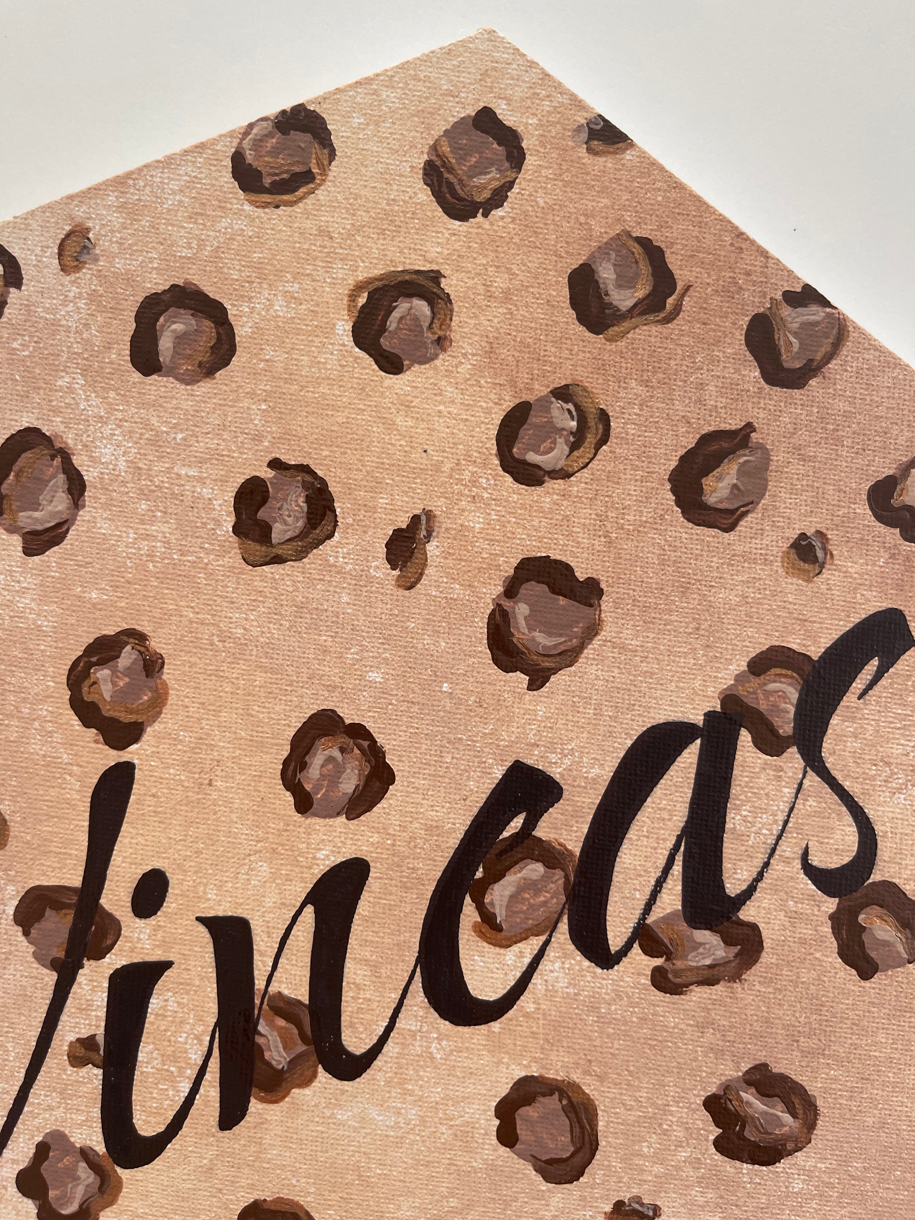 Personalisiertes Namensbild mit Geburtsdatum in Leopardenoptik - einzigartiges Geschenk zur Geburt